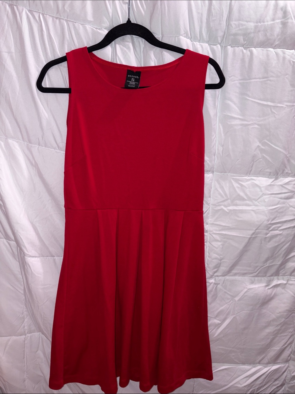 George Red Sleeveless A-Line Dress